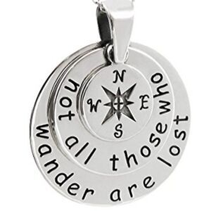 Sterling Silver Not All Who Wander Are Lost Pendant